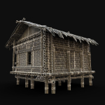BAMBOO HOUSE SHELTER JUNGLE HUT CASTAWAY SURVIVAL BUILDER AAA