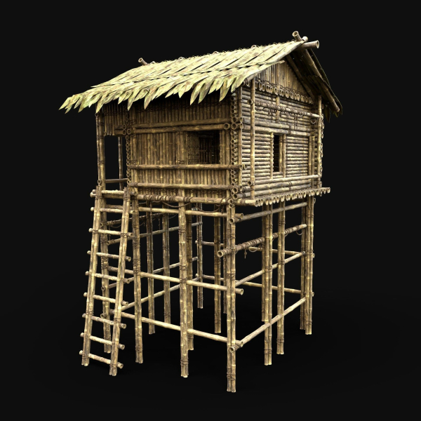 BAMBOO HOUSE SHELTER JUNGLE HUT CASTAWAY SURVIVAL BUILDER AAA