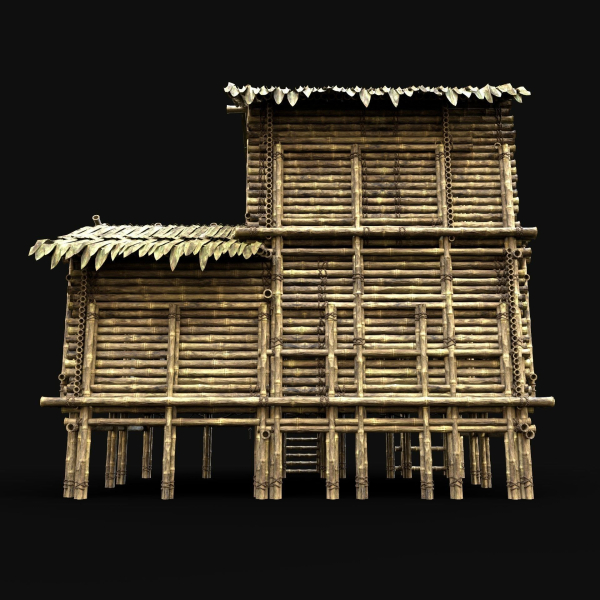 BAMBOO HOUSE SHELTER JUNGLE HUT CASTAWAY SURVIVAL BUILDER AAA