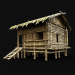 BAMBOO HOUSE SHELTER JUNGLE HUT CASTAWAY SURVIVAL BUILDER AAA