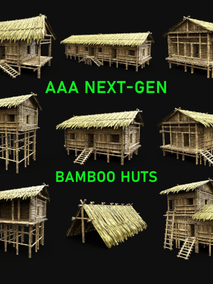 BAMBOO HOUSE SHELTER JUNGLE HUT CASTAWAY SURVIVAL BUILDER AAA
