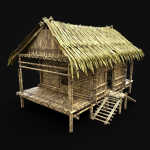 BAMBOO HOUSE SHELTER JUNGLE HUT CASTAWAY SURVIVAL BUILDER AAA