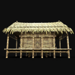 BAMBOO HOUSE SHELTER JUNGLE HUT CASTAWAY SURVIVAL BUILDER AAA