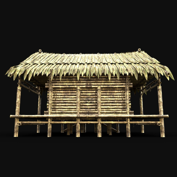 BAMBOO HOUSE SHELTER JUNGLE HUT CASTAWAY SURVIVAL BUILDER AAA