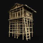 BAMBOO HOUSE SHELTER JUNGLE HUT CASTAWAY SURVIVAL BUILDER AAA