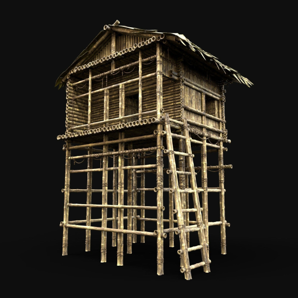 BAMBOO HOUSE SHELTER JUNGLE HUT CASTAWAY SURVIVAL BUILDER AAA