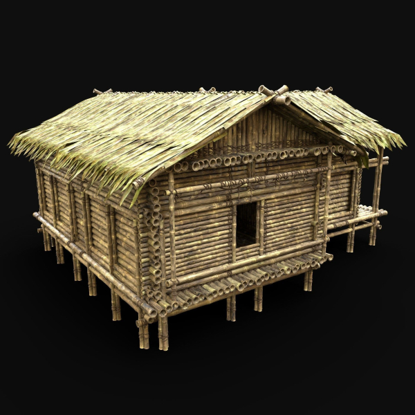 BAMBOO HOUSE SHELTER JUNGLE HUT CASTAWAY SURVIVAL BUILDER AAA