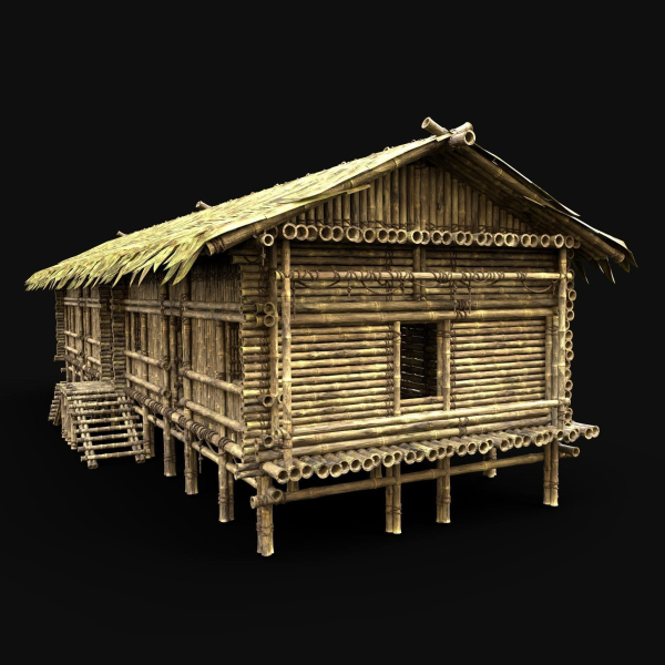 BAMBOO HOUSE SHELTER JUNGLE HUT CASTAWAY SURVIVAL BUILDER AAA