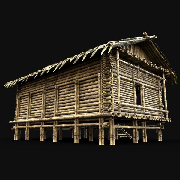 BAMBOO HOUSE SHELTER JUNGLE HUT CASTAWAY SURVIVAL BUILDER AAA