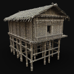 BAMBOO HOUSE SHELTER JUNGLE HUT CASTAWAY SURVIVAL BUILDER AAA