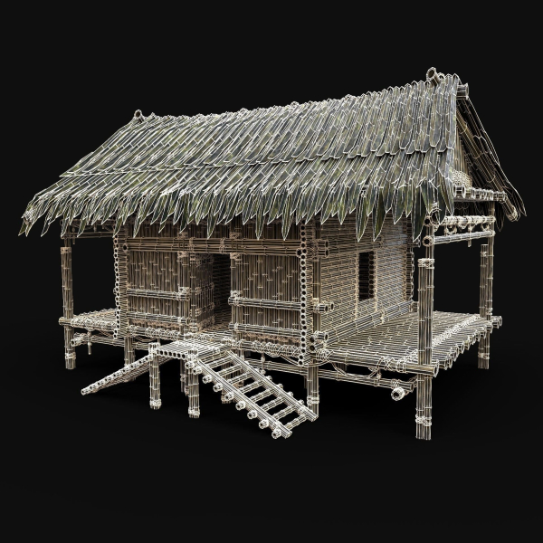 BAMBOO HOUSE SHELTER JUNGLE HUT CASTAWAY SURVIVAL BUILDER AAA