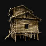 BAMBOO HOUSE SHELTER JUNGLE HUT CASTAWAY SURVIVAL BUILDER AAA