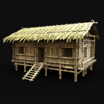 BAMBOO HOUSE SHELTER JUNGLE HUT CASTAWAY SURVIVAL BUILDER AAA