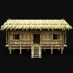 BAMBOO HOUSE SHELTER JUNGLE HUT CASTAWAY SURVIVAL BUILDER AAA