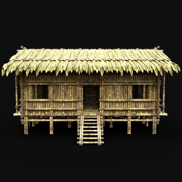 BAMBOO HOUSE SHELTER JUNGLE HUT CASTAWAY SURVIVAL BUILDER AAA