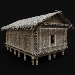 BAMBOO HOUSE SHELTER JUNGLE HUT CASTAWAY SURVIVAL BUILDER AAA