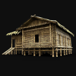 BAMBOO HOUSE SHELTER JUNGLE HUT CASTAWAY SURVIVAL BUILDER AAA