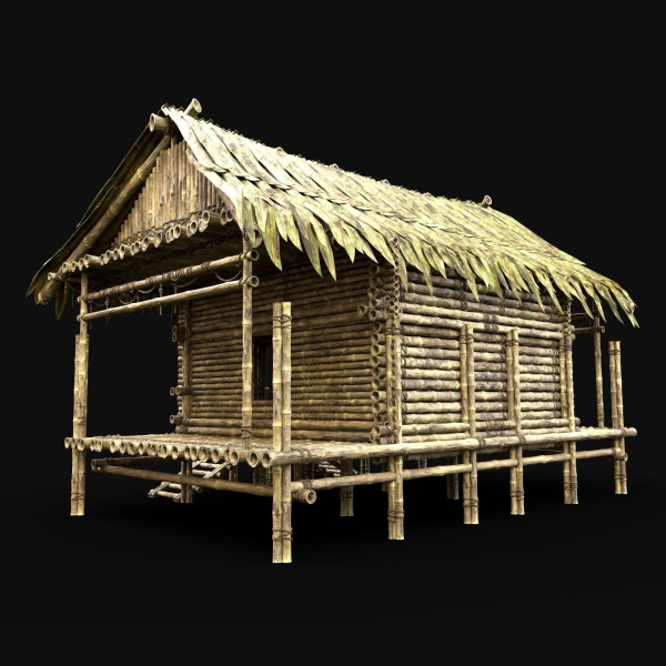 BAMBOO HOUSE SHELTER JUNGLE HUT CASTAWAY SURVIVAL BUILDER AAA
