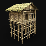 BAMBOO HOUSE SHELTER JUNGLE HUT CASTAWAY SURVIVAL BUILDER AAA