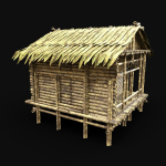 BAMBOO HOUSE SHELTER JUNGLE HUT CASTAWAY SURVIVAL BUILDER AAA