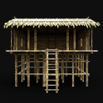 BAMBOO HOUSE SHELTER JUNGLE HUT CASTAWAY SURVIVAL BUILDER AAA