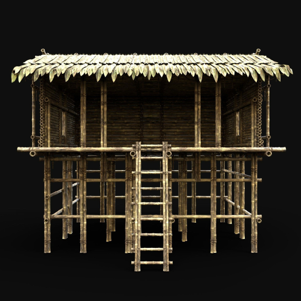 BAMBOO HOUSE SHELTER JUNGLE HUT CASTAWAY SURVIVAL BUILDER AAA