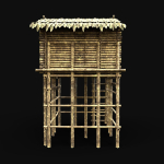 BAMBOO HOUSE SHELTER JUNGLE HUT CASTAWAY SURVIVAL BUILDER AAA