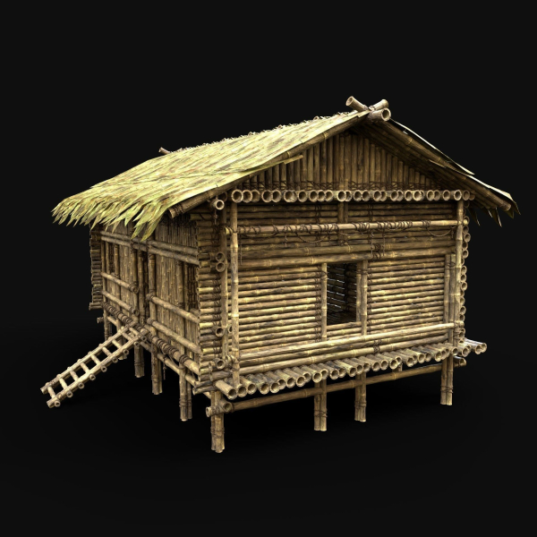 BAMBOO HOUSE SHELTER JUNGLE HUT CASTAWAY SURVIVAL BUILDER AAA