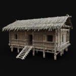 BAMBOO HOUSE SHELTER JUNGLE HUT CASTAWAY SURVIVAL BUILDER AAA