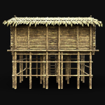 BAMBOO HOUSE SHELTER JUNGLE HUT CASTAWAY SURVIVAL BUILDER AAA