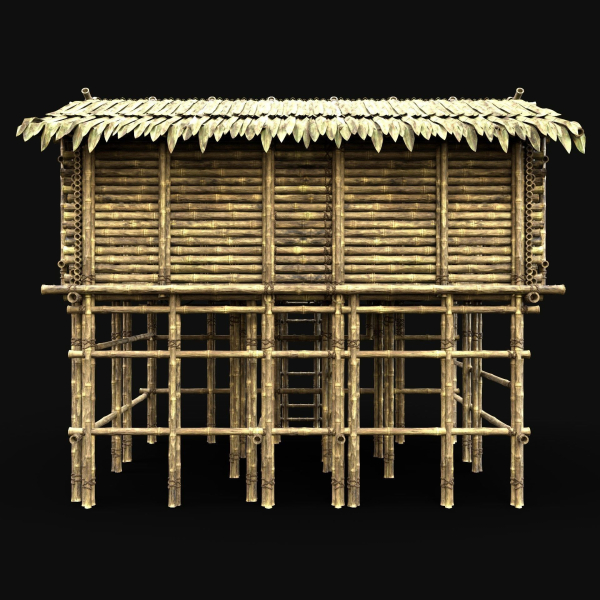 BAMBOO HOUSE SHELTER JUNGLE HUT CASTAWAY SURVIVAL BUILDER AAA