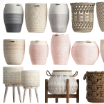 Basket Collection  Wicker  Rattan White Baskets
