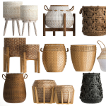 Basket Collection  Wicker  Rattan White Baskets