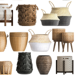 Basket Collection  Wicker  Rattan White Baskets
