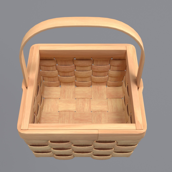 Basket with cherries and strawberries