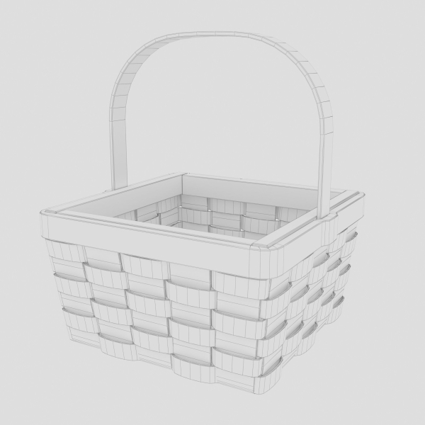 Basket with cherries and strawberries