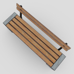 Bench 3 made of wood and concrete