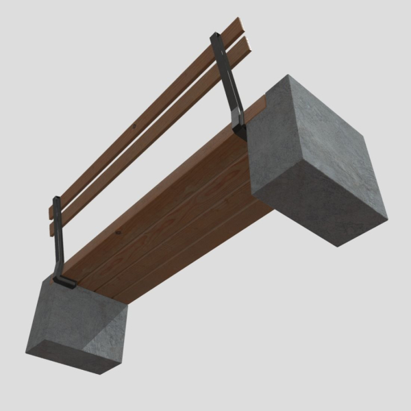 Bench 3 made of wood and concrete