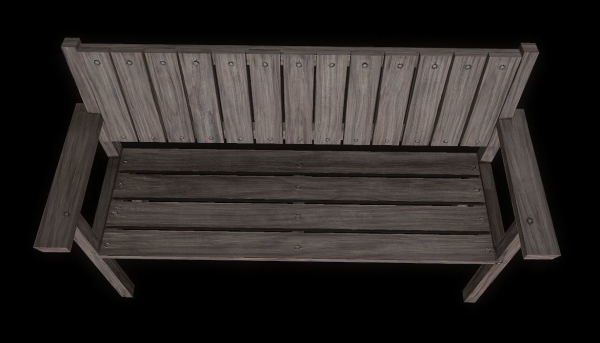 Bench trees low poly 6 texture options and high poly