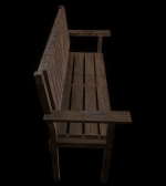 Bench trees low poly 6 texture options and high poly