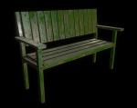 Bench trees low poly 6 texture options and high poly