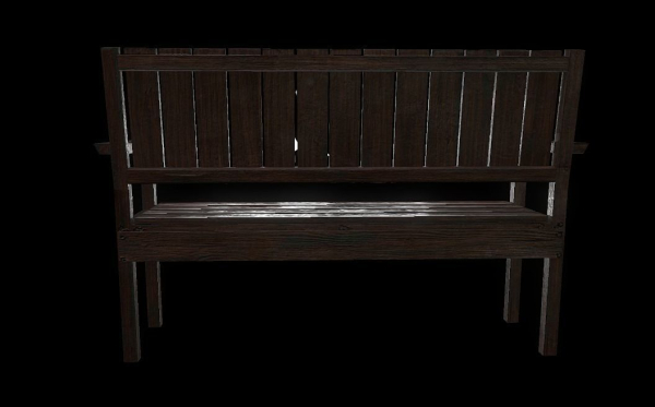 Bench trees low poly 6 texture options and high poly