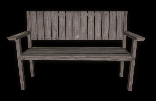 Bench trees low poly 6 texture options and high poly