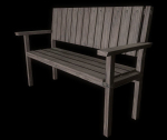 Bench trees low poly 6 texture options and high poly