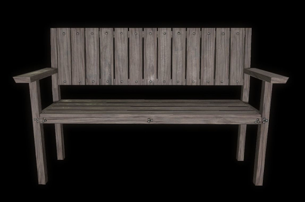 Bench trees low poly 6 texture options and high poly