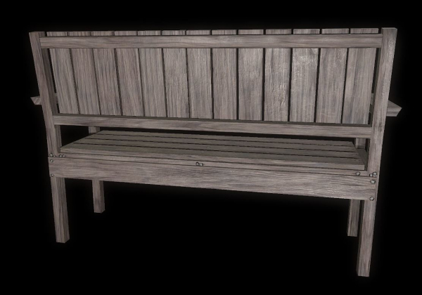 Bench trees low poly 6 texture options and high poly