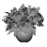Bouquet 2 of roses in glass vase