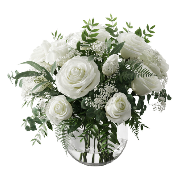 Bouquet 2 of roses in glass vase