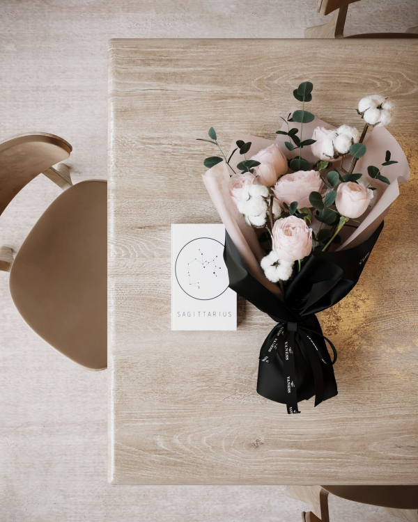 Bouquet of flowers on table