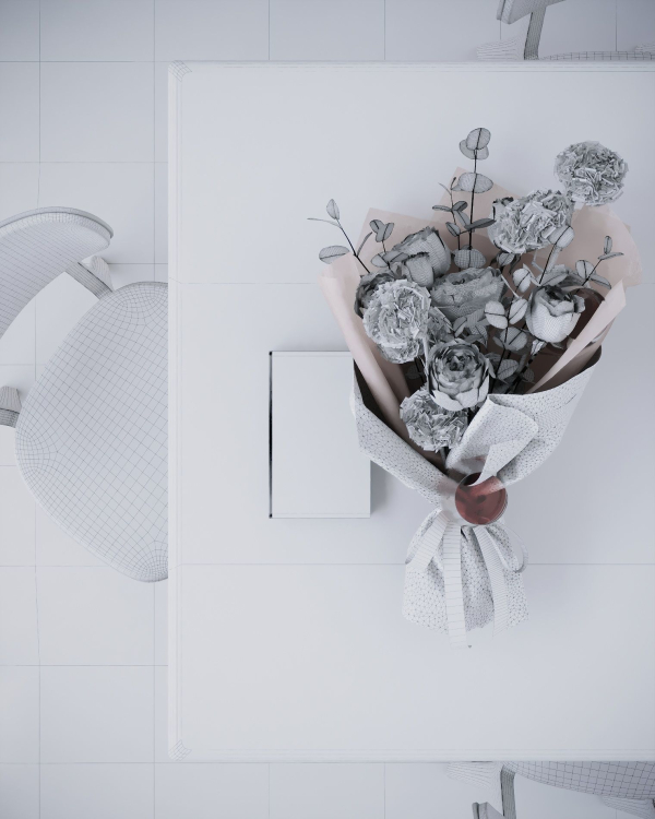 Bouquet of flowers on table